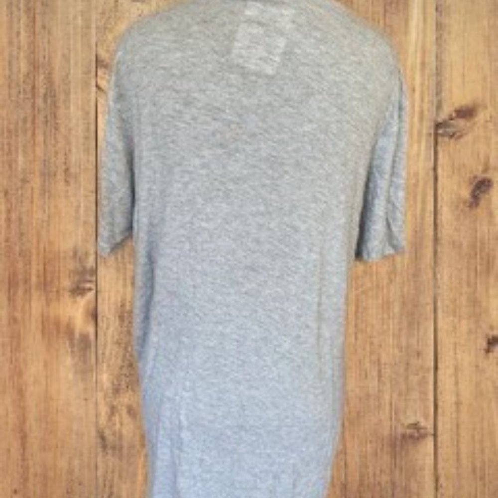 Grey V Neck Hi/Lo Shirt  (2) - Picture 3 of 5